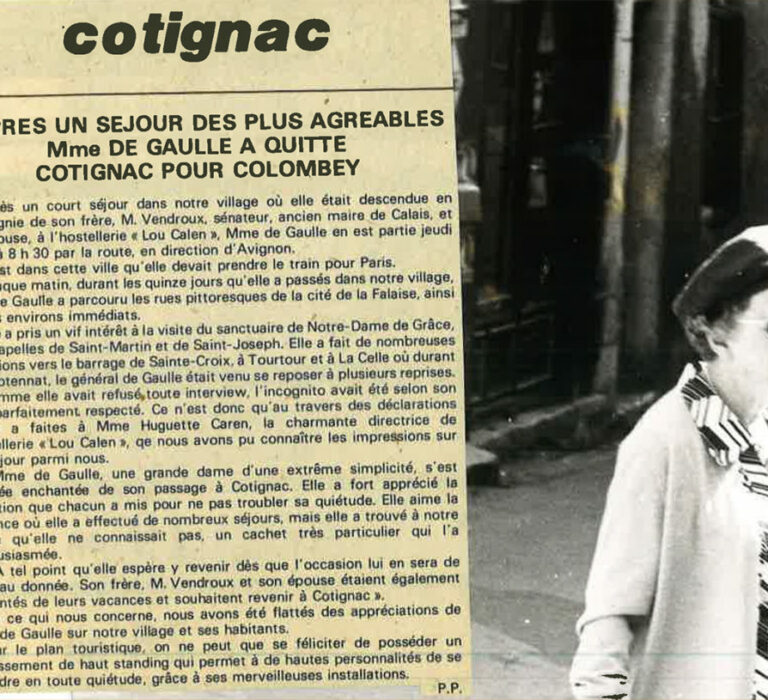 Le séjour d'Yvonne de Gaulle à Lou Calen