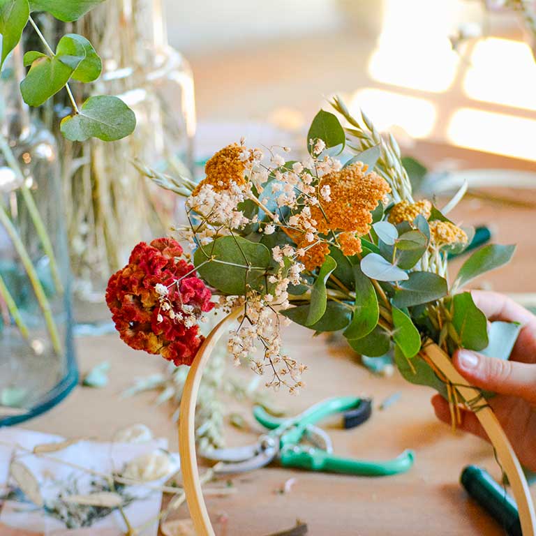 Atelier / Workshop : Couronne de Fleurs séchées / Dried Flower Wreath